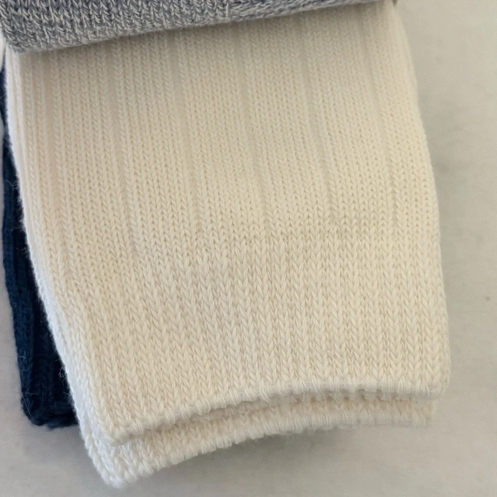 Frye women  gray,blue,off white Cotton Blend Socks. Long boot socks. Set of 3